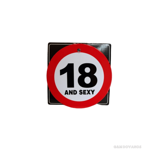 Ženklas - kortelė "18 And sexy"